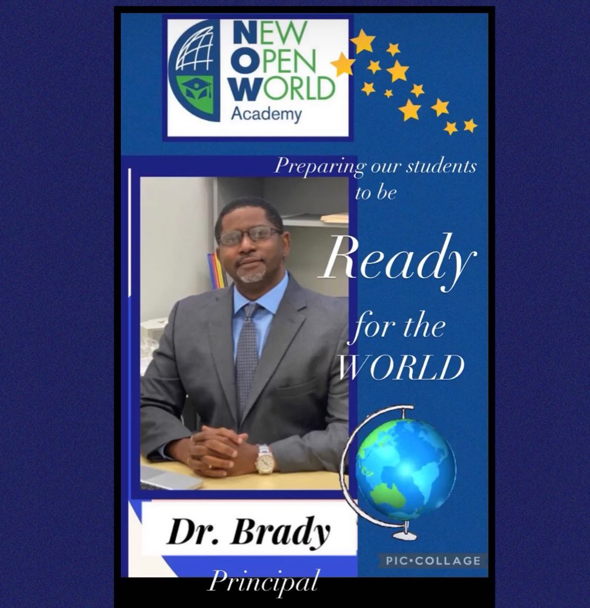 Dr. Brady, proud principal of the NEW OPEN WORLD ACADEMY TK/K-12https://www.instagram.com/p/ChRFQ2EuhVD/