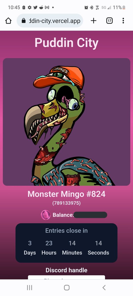 CityPuddin's tweet photo. New Raffle: Monster Mingo #824 made by @MingoxDPS 

1 Ticket = 420 $Puddin 
Max : 100 Tickets 

https://t.co/5o3GTes7ZS? https://t.co/g0TLVP8K4O