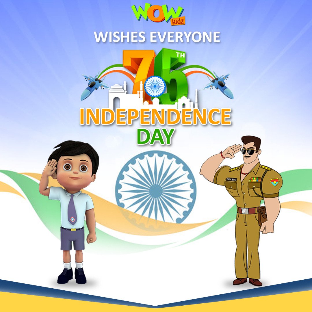 WowKidzTv's tweet photo. May your spirits rise with the flag today! Happy Independence Day!
#IndependenceDay #HappyIndependenceDay #AzadiDivas #wowkidz #Animation #kidscartoons #Funnycartoons #cartoonvideos https://t.co/Z2htCqrqWI
