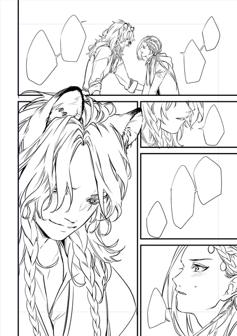 【レオジャミ原稿進捗】ここのレ先輩頑張ったんですけど、やっぱここは正面顔だなと思って描き直すので供養🥺 