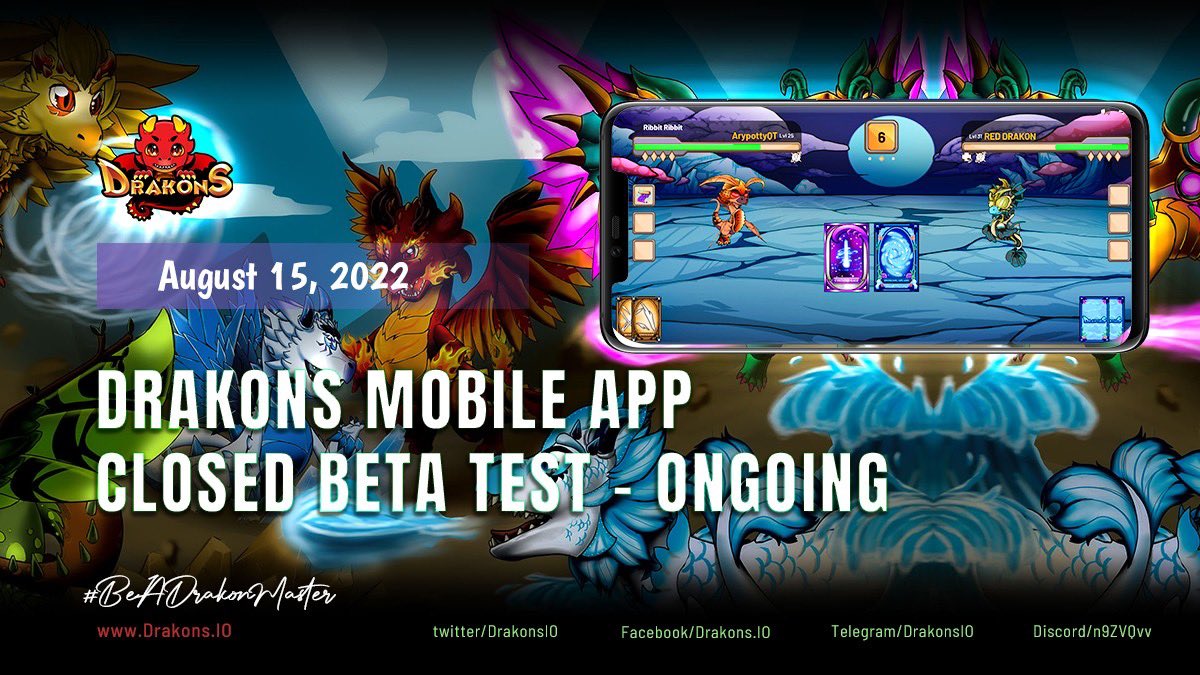 It’s been a while…we were busy crafting something wonderful for you. Happy to announce the <a href="/DrakonsIO/">Drakons</a> Mobile App is now on its closed beta testing. Thank you #DrakonMasters for your continuous support 💕🔥🐉

<a href="/coinkit_/">CoinKit</a> com 1 300 DGB #BeADrakonMaster