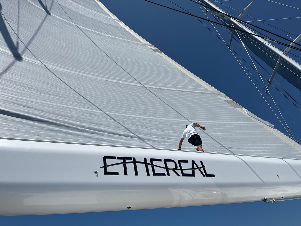 RSBRigging's tweet photo. All hands on deck... literally! Beautiful shots of Ethereal sail trial.

#royalhuisman #huisman #ethereal #sailtrial #sailing #superyacht #onthewater #rigginginpalma #yachtrigging #riggerslife #itsariggerslife https://t.co/SbQV8BPMyr