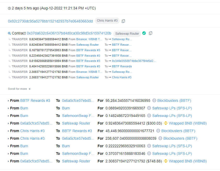 realFUD's tweet photo. .@ChrisHarrisADG also coincidentally sold some of his #bbtf tokens 1 hour before the exploit and bought back in right after 🤔

CH Sell: https://t.co/vUujKebw1x

Exploiter Sell: https://t.co/7VnaYrj2S2

CH Buy: https://t.co/g1sg20eVrC

#safemoon #safemoonafterdark #bbtf https://t.co/Qz4pcOohYk