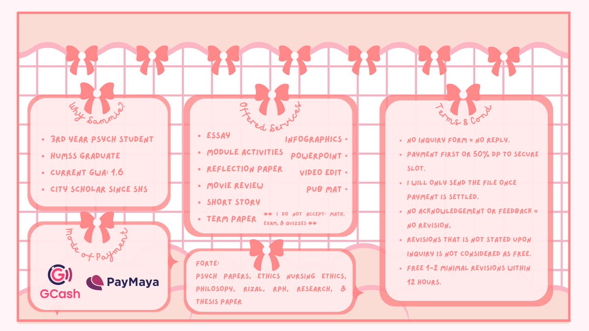 sammiesgotchu's tweet photo. Worry no more because Sammie's gotchu! 

Ola! I am Sammie, a 3rd year psych student. If you wish to work with me, attach here is my commission sheet, let's work together 🎀

vouches: #SalamatSammie 
slot update: #SammiesAgenda https://t.co/7FUmSGsnpO
