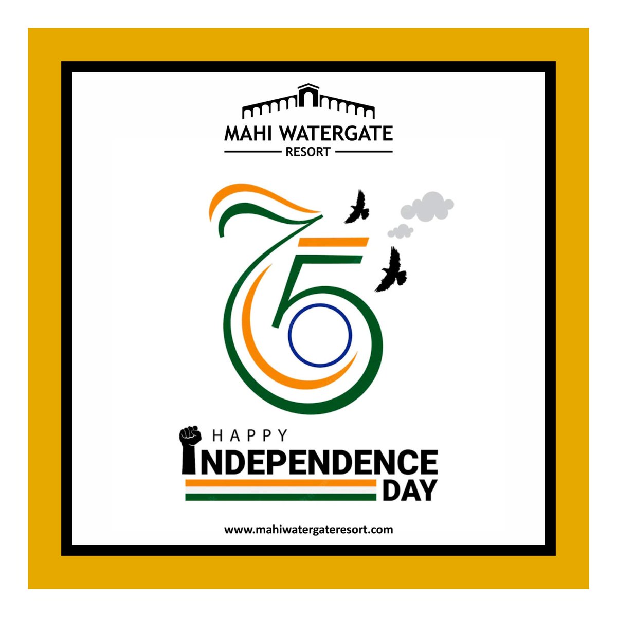 Mahiwatergate's tweet photo. Every action we do as citizens of India has a significant impact on our nation. On this day of independence, let's all try to be more thoughtful in our behaviour. #HappyIndependenceday #JayHind #75ThIndependenceDay #JayBharat #MahiwatergateResort #MahiWatergate #ResortsAndClubs https://t.co/tFJAewsjvM