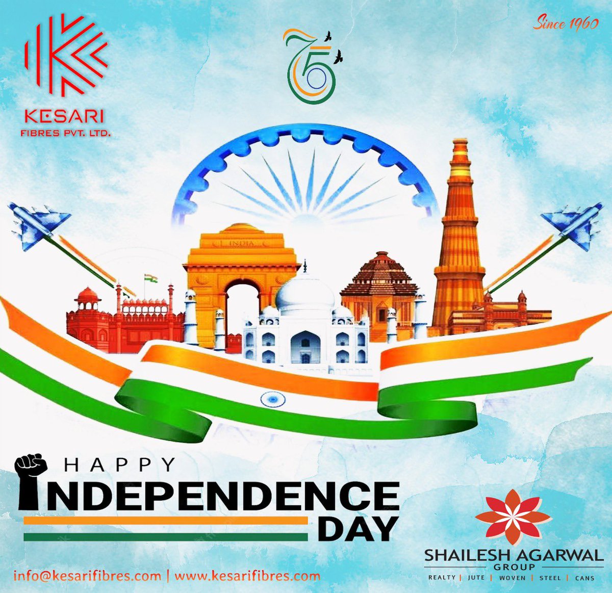 KesariFibres's tweet photo. Let your spirits fly high with the Indian flag today. Happy Independence Day! https://t.co/4CUi6hz1l9