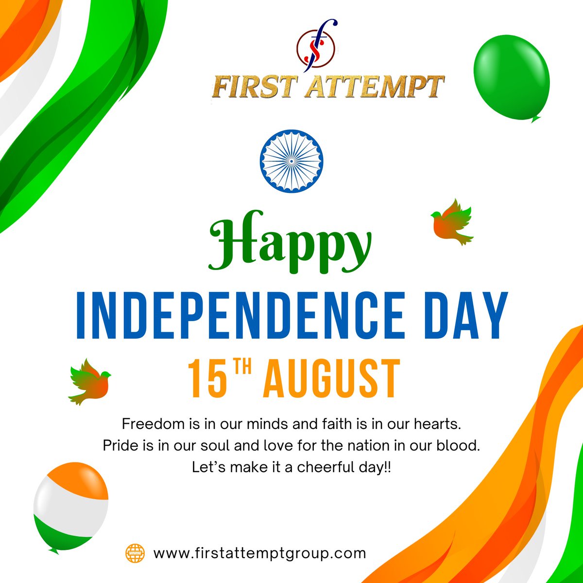 AttemptFirst's tweet photo. Happy 75th Independence Day ❣️
Happy Independence Day
https://t.co/fjyYNNGa7i
#independenceday #independencedayindia #india #75thindependenceday #75years #75yearsofindependence #Firstattempt #firstattemptgroup #teamfirstattempt #firstattemptofficial #firstattempt https://t.co/naTUxhirs6