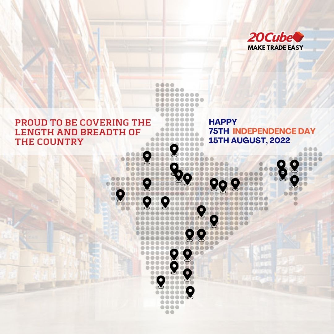 20CubeGroup's tweet photo. 20Cube Logistics has been continuously working towards innovating best solutions country-wide. We are proud to be covering the length and breadth of the country with our strong and reliable presence .
Wishing you a very Happy 75th Independence Day!
#75yearsofIndependence #20Cube https://t.co/4WoHao270v