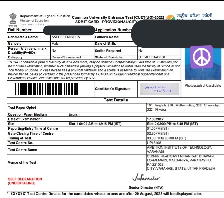 aashish8884's tweet photo. Sir ,
Test centre and venue of test both are different in my admit card...where should I go for examination? 
At test centre or the Address given in admit card ..at the Address, there is another institute AIESEC institute..
Please help me to find my centre...
@DG_NTA ,@WorldBhu https://t.co/8S7scWuNMR
