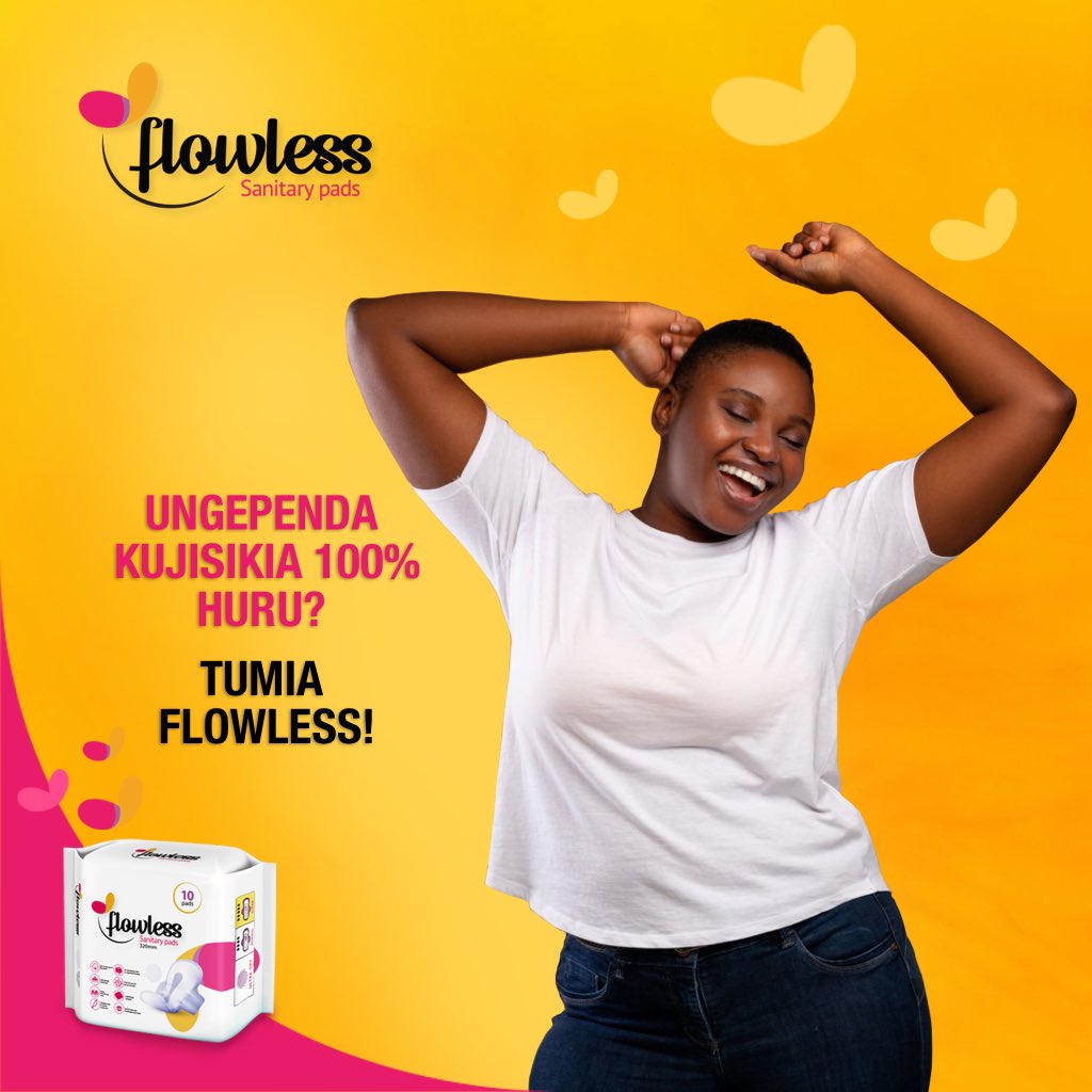FlowlessPads's tweet photo. Uhuru ni wako kuchagua pedi sahihi itakayokufanya ubaki mkavu bila kuchafua nguo. Uhuru ni kuchagua pedi za Flowless. 
#NikoHuru
#Flowless https://t.co/U9qJtSkci0