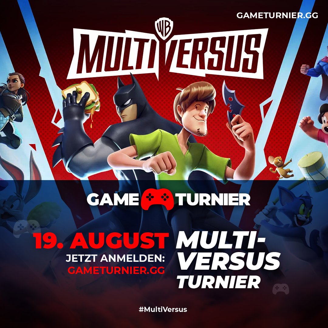GameTurnier's tweet photo. 🥊 Bereit für eine waschechte Prügelei?
Am 19. August könnt ihr bei uns im #MultiVersus Turnier 🏆 zeigen was ihr drauf habt!
Jetzt anmelden: https://t.co/SO6Yx7NVjV
⏰Der Check-In öffnet um 18:30 Uhr
🪙Zu gewinnen gibts unsere GT Coins
#multiversusgame #multiversusgameplay https://t.co/8LHxWLx8eQ