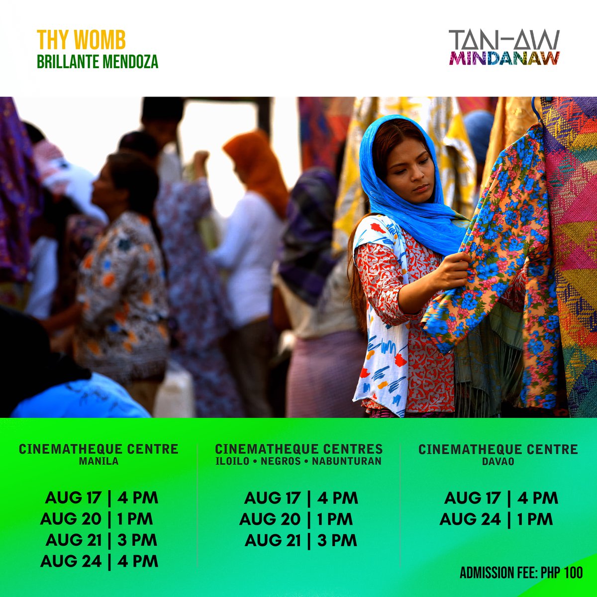 fdcpdavao's tweet photo. โTan-aw Mindanawโ coming this August at your nearest Cinematheque Centres! Check posters to see full schedule! #TanawMindanaw #TeamFDCP #FDCPCinematheque #CinemathequeCentreDavao https://t.co/APgEvzZAzx