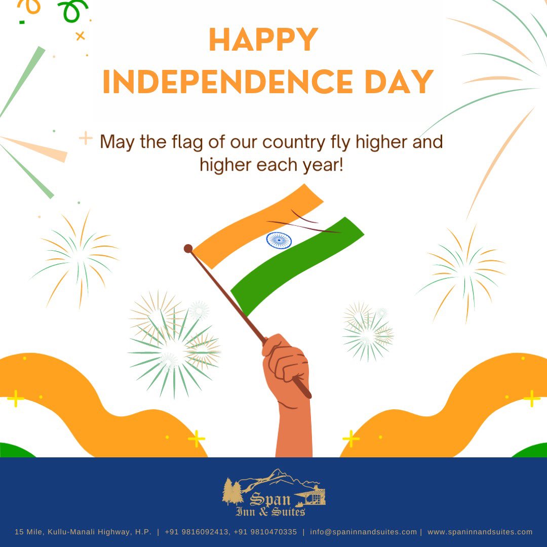 span_inn's tweet image. Happy Independence Day…!!!

spaninnandsuites.com 

#independenceday #happyindependenceday #spaninnandsuites #thehimalayas #manali #himachalpradesh