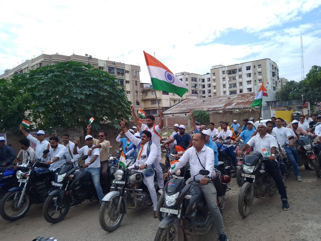 Bike rally organised at Patna CSC State Office .#HarGharTiranga