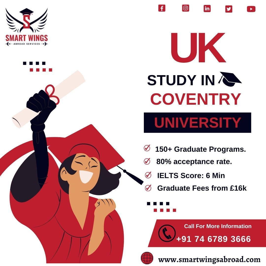 smartwingsabrod's tweet photo. Thinking of studying at UK?
Why not the 𝗖𝗼𝘃𝗲𝗻𝘁𝗿𝘆 𝗨𝗻𝗶𝘃𝗲𝗿𝘀𝗶𝘁𝘆?
Would like to know more about it?
𝗖𝗼𝗻𝘁𝗮𝗰𝘁 𝘂𝘀 𝘁𝗼𝗱𝗮𝘆 for more details.
#MSinUK #MBAinUK #overseaseducation #educationconsultant https://t.co/dTMG9ljOkw