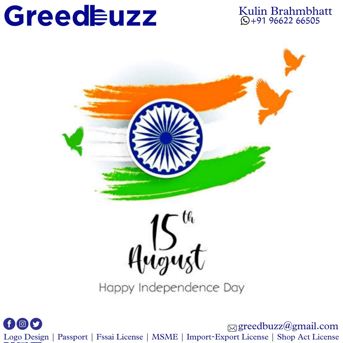 GreedBuzzTweets's tweet photo. Happy independence Day 🧡🤍💚

- @GreedBuzzTweets 💙🇮🇳 https://t.co/yaZgh33QqA