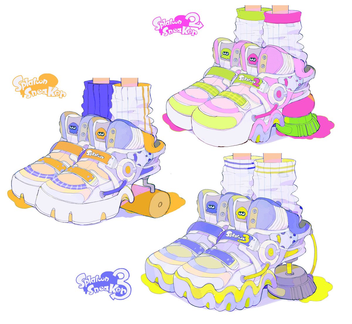 「Splatoon sneakers 」|ペパーミントのイラスト