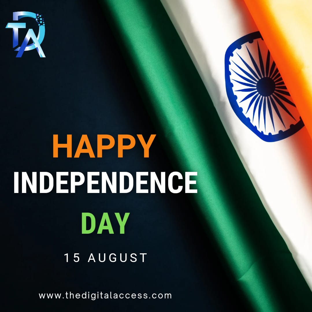 TheDigitalAcce1's tweet photo. The Digital Access wishing you Happy Independence day to everyone🇮🇳🇮🇳🇮🇳
 #thedigitalaccess #skshahid #independenceday #indpendencedayindia #15august #celebration #occasions #business #businessowner #india #indian #kolkata #everyone #indiaflag https://t.co/kmAGfM35zn