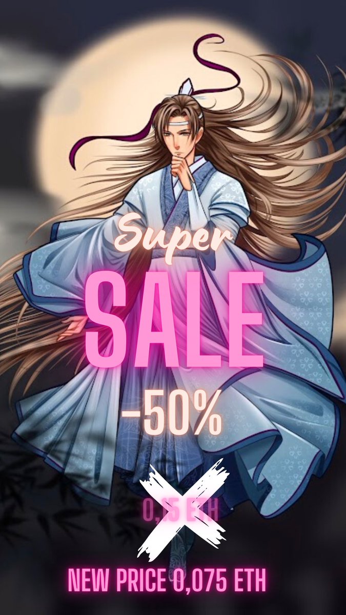 🤯WOW WOW WOW🤯

SALE😱0,15 ETH➡️➡️➡️0,075 ETH 

“Lánbǎoshí” - Chinese Sapphire!

- 50% price😳 

He drawn for <a href="/22collab/">22Collab🧩</a> part 4 “Ethnic” and its Chinese man. On art you can see traditional costume “Hanfu”.

Check my Opensea, link in bio! 

#nft #NFTCommunity #NFTfamily