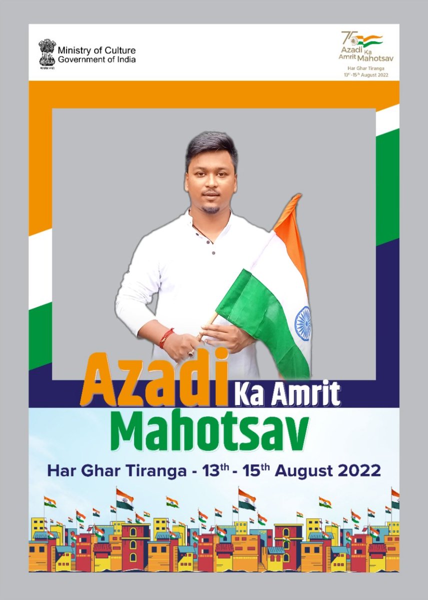 AichProtick's tweet photo. জয় হিন্দ, বন্দেমাতরম 🇮🇳
#75thindependenceday 
#AzadiKaAmritMahotsav
#HarGharTiranga https://t.co/QDjESixVvA