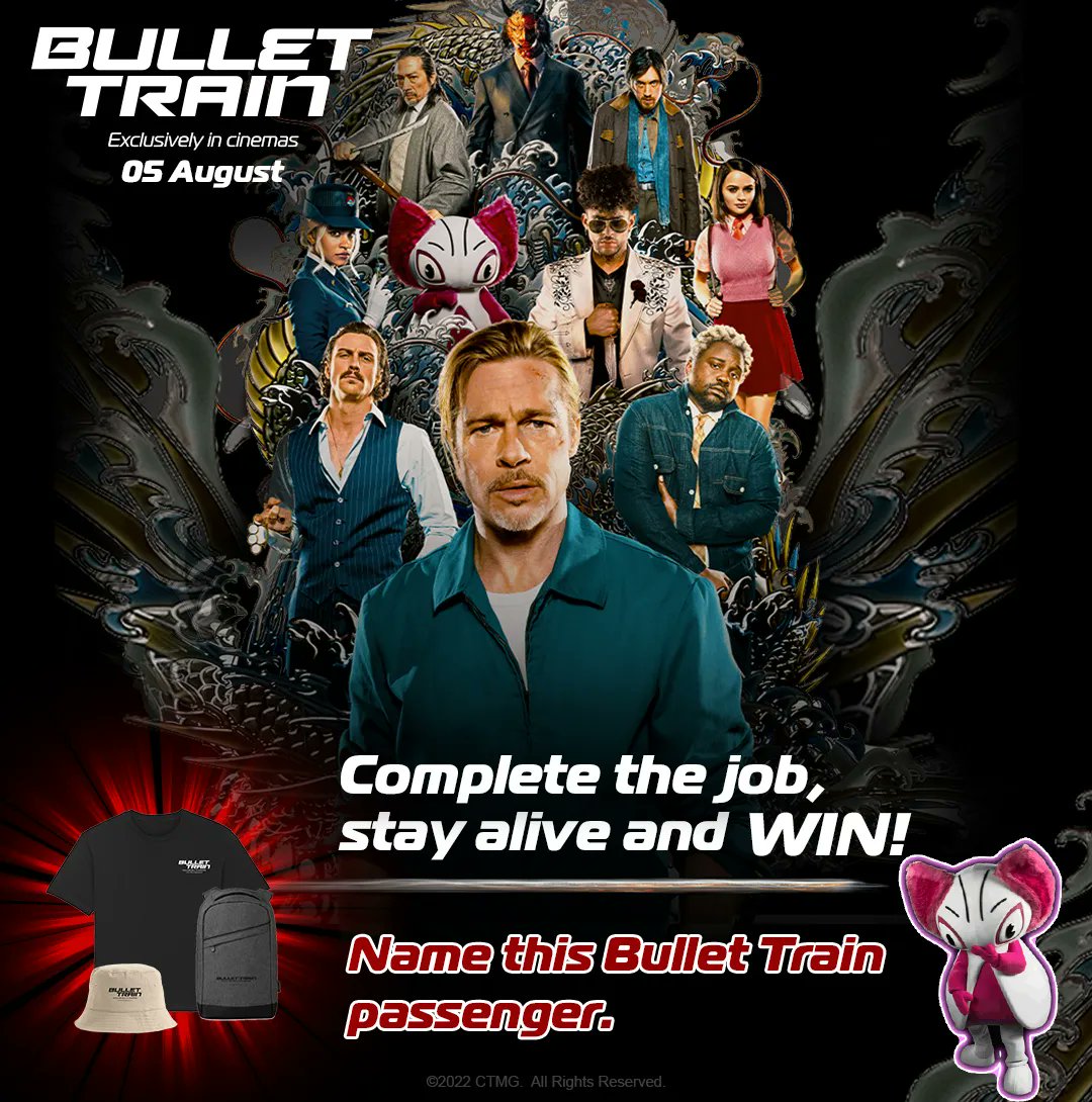 SonyMoviesSA's tweet photo. There is gang of interesting passengers on the Bullet Train, each with their own important adventure. 
Your next job is to name this unique passenger, and you could WIN an amazing Bullet Train hamper.

#BulletTrainMovie is now showing in cinemas nationwide https://t.co/93CtzBwNzR
