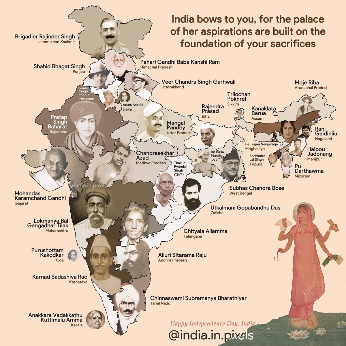 SharanSnehil's tweet photo. The palace of our aspirations is built on the foundation of your sacrifices. Thank you for giving us the gift of living in a free country.

Happy Independence Day, India 🇮🇳

#IndependenceDayIndia2022 #AmritMahotsav https://t.co/wJAzIPrF17
