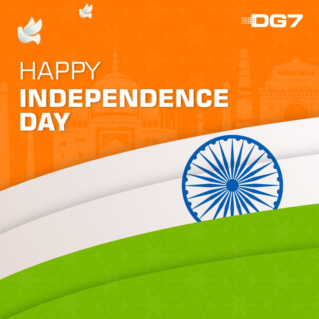 DG7India's tweet photo. On this inspiring day, let's join hands to work together to make our nation a better country with each passing year. Let’s be ‘Nation First, Always First’. 

Wishing you all a very happy 75th Independence Day!

#IndependenceDay2022 #DG7 #IndependenceDay https://t.co/ziJBlMhghb