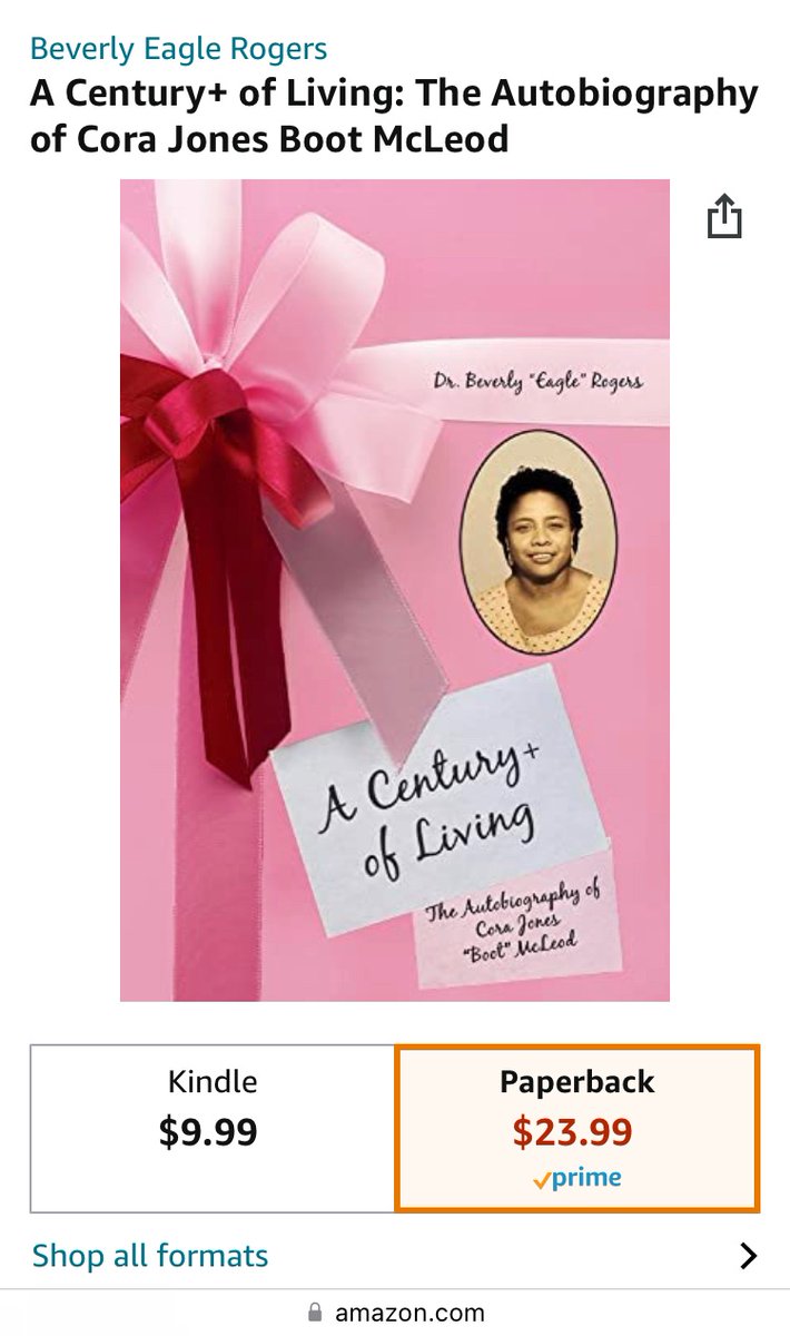 DrBeverlyEagle's tweet photo. @GayleKing Gayle, This Autobiography releases today!! It is passionately written and powerfully told by Cora Jones “Boot” McLeod, 103 years old! She loved a beautiful and purposeful life!! Speak with the author- Dr.Eagle 8773008269 https://t.co/5urArEcJcA