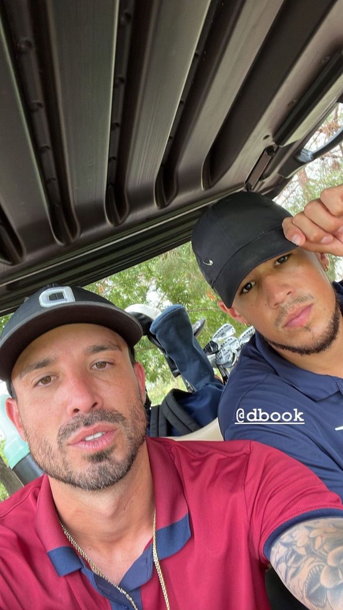 Devin Booker and Kyle Kuzma playing golf together