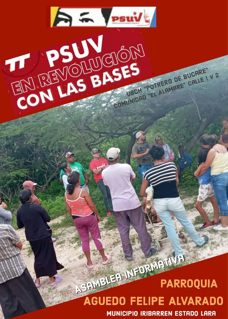 14 de agosto acompañamos a nuestras bases en las asambleas Informativas y escogencia de los propulsores, propulsoras que llevaran la elección de  jefes de calle 1 y 2 comunidad el Alambre ubch potrero de Bucare parroquia  Aguedo Felipe Alvarado municipio Iribarren del estado Lara