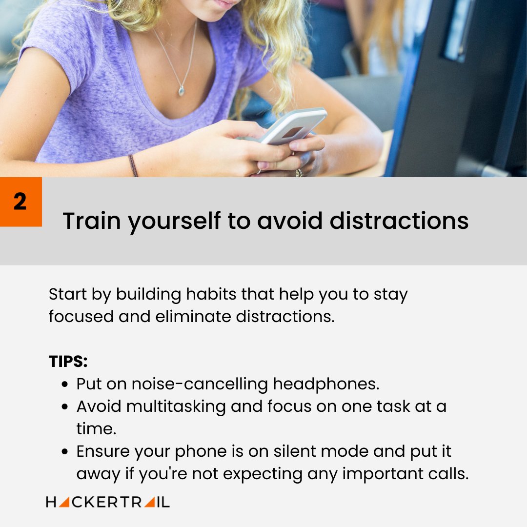 hackertrail's tweet image. Welcome to our #MondayTalkingPoints.

👉🏻 Managing your time the right way can improve your productivity tremendously. Here are some tips for you! 

#GetReadywithHT #jobsintech #techjobs #HackerTrail #hiring #Singapore #India #Malaysia