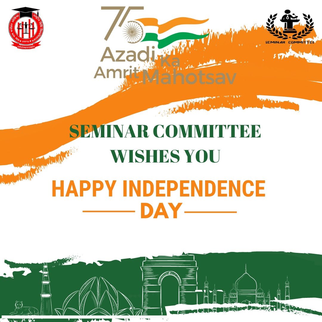 Seminar_RMLNLU's tweet photo. 🇮🇳 Freedom in mind! Faith in words! Pride in souls! 🇮🇳
Let's salute the nation on the 76th Independence Day ! #azadikaamritmahotsav #76thindependenceday #india #semcom https://t.co/LysIzA4xay