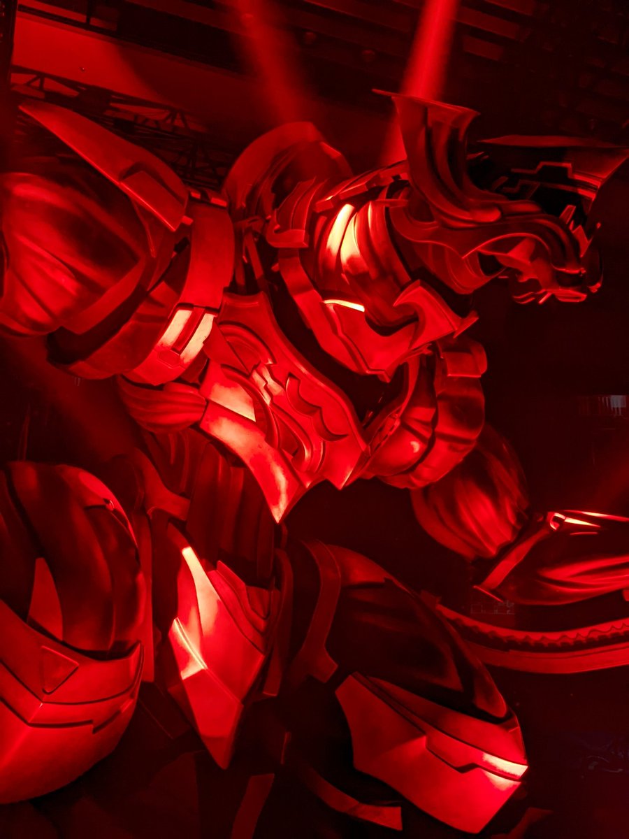 red theme no humans solo mecha science fiction robot horns  illustration images