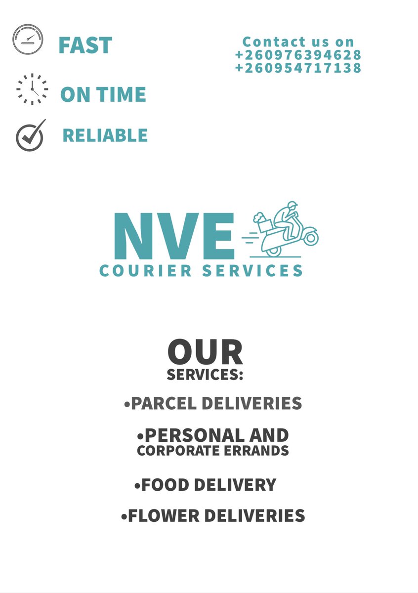 Fast!
On Time!
Reliable!
Please contact us for any and all your courier needs 🤍🤌🏾