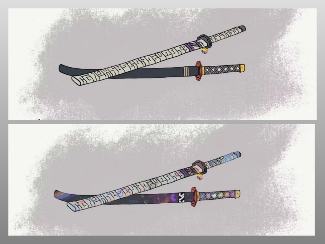 #sessrin
Bakusaiga: Rin made an ornament for me.
Tenseiga: Where's mine? :(

Later, Tenseiga got its own ornament too :)

Then, the Father's girl gave them more and more decorations 😄