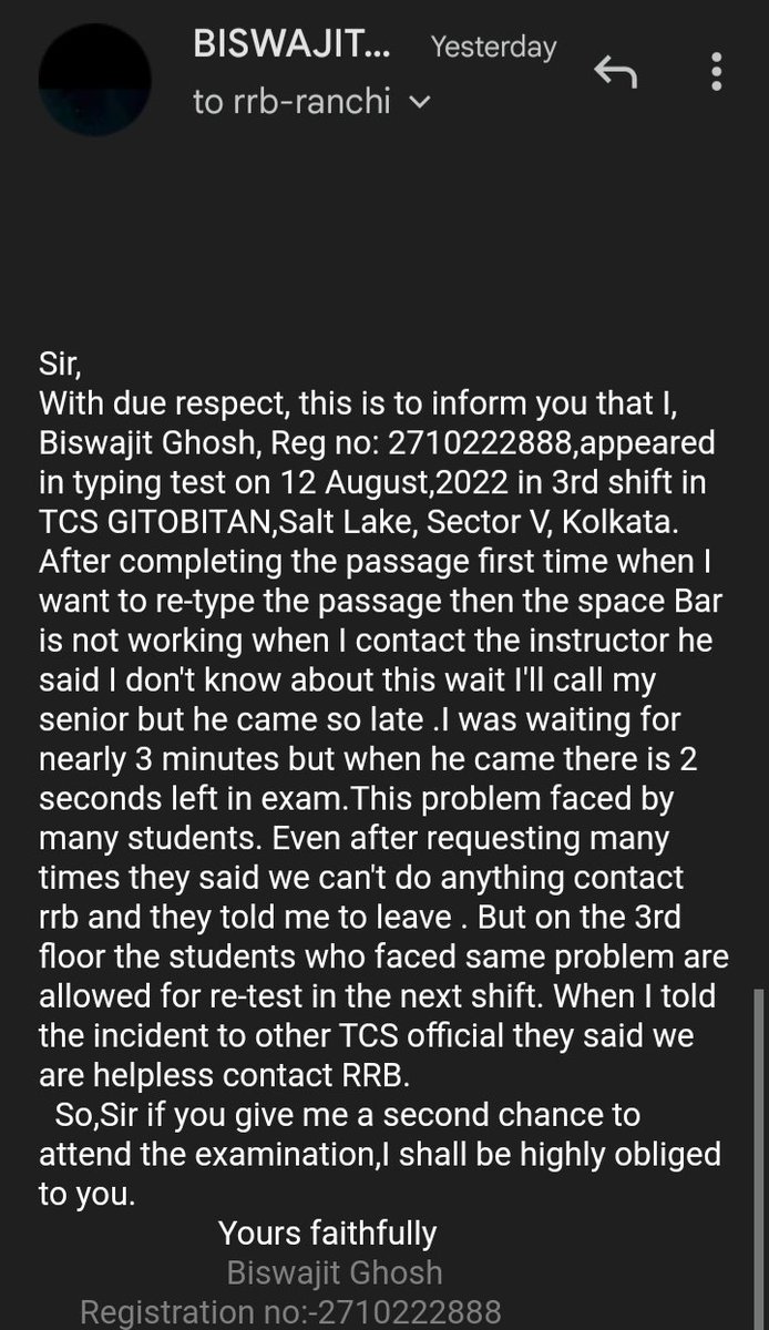 BISWAJI91688235's tweet photo. #RRB_NTPC_CBTST_RESCHEDULE_All_Shift 
@RailMinIndia 
@AshwiniVaishnaw 
@RRBKOLKATA 
@SushilModi https://t.co/tDziZ3jRAW