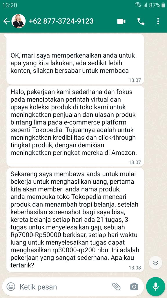 cahyoarip's tweet photo. @TokopediaCare Hati-hati semua, saya pernah menjadi korban penipuan yg mengatasnamakan Tokopedia. Namun, alhamdulillah dana yang Saya setor kpd platform web tersebut bisa kembali dgn bantuan pihak Bank. Disini saya sharing inti screen capture dari pihak penipu. Semoga tidak ada korban lagi. https://t.co/lmannB7ZCo