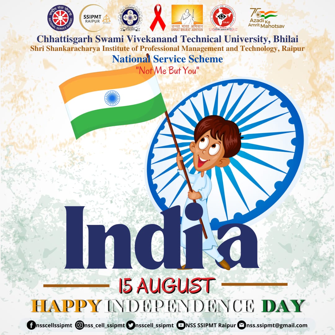 nsscell_ssipmt's tweet photo. Jai Hind 🇮🇳
Happy Independence day!🇮🇳
This day marks the historic occasion as #India secured independence from colonial rule after two hundred years of oppression and suppression under the Britishers.
#IndependenceDay #75independence #nss #nssindia https://t.co/iN4GMVYTDi