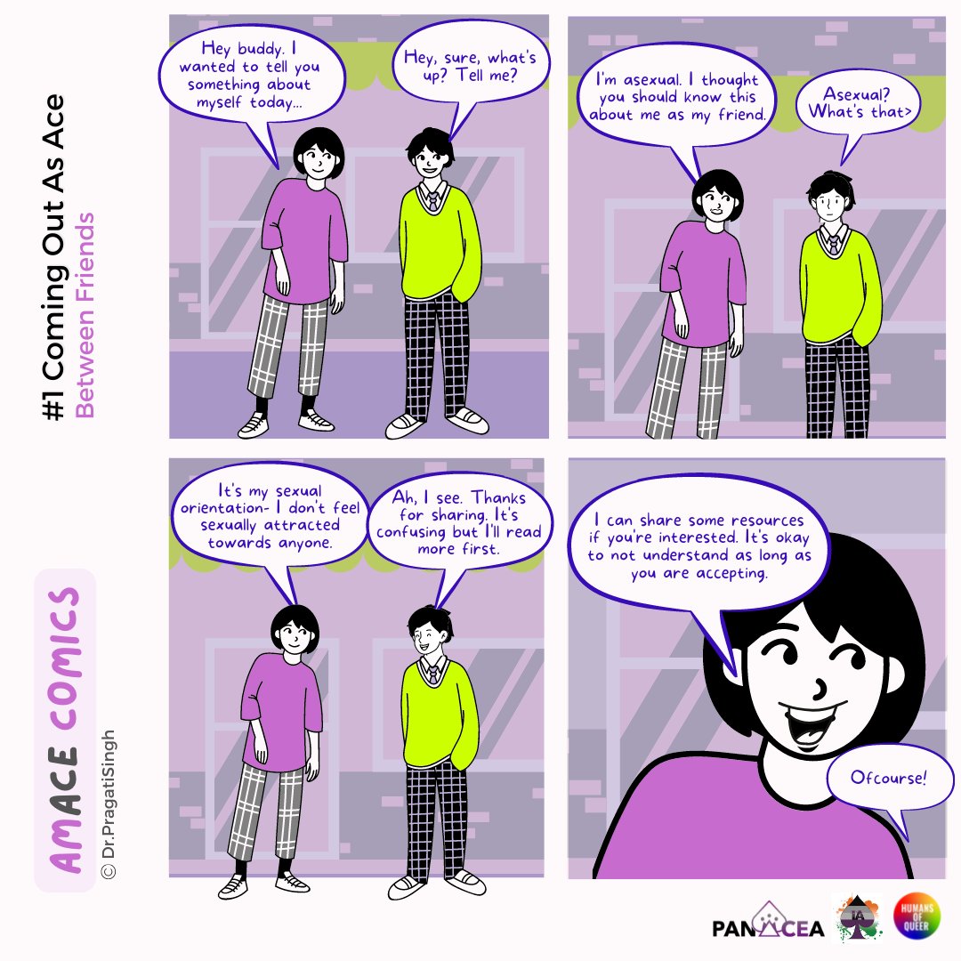 AsexualityAsia's tweet photo. We've decided to start a mini #comic series on and about #ace people and characters! No one can expect everyone to know about every kind of identity. The important thing is to be accepting of people when they do come out and be open to learn more! #AsexualityAsia https://t.co/IArxaHIphA