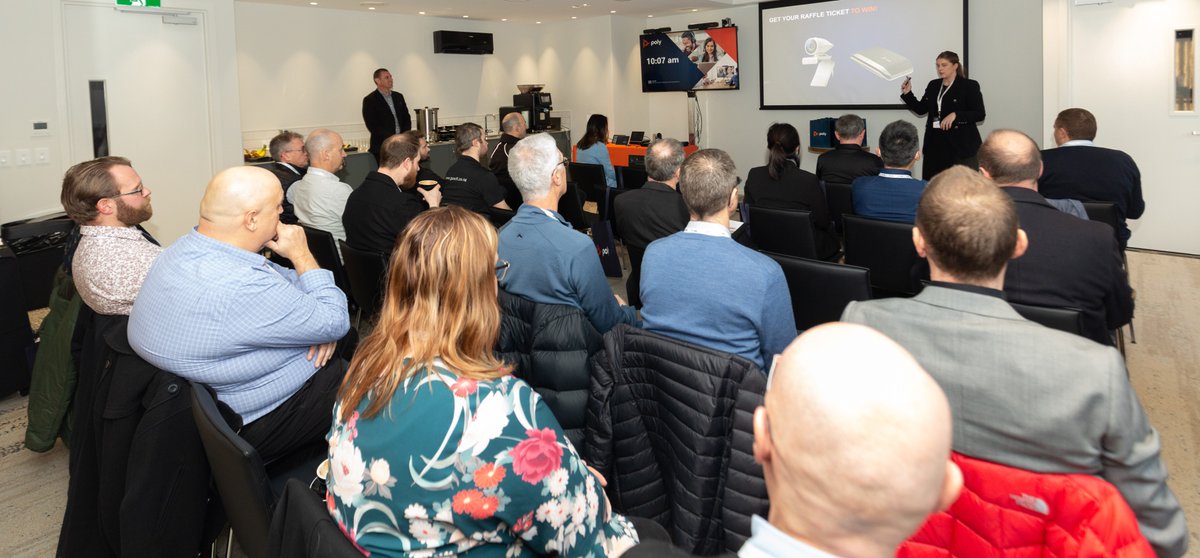PolyCompanyAPAC's tweet photo. That’s a wrap for #PolyLive New Zealand roadshow!
Massive thanks to our customers and partner community for joining us. What an incredible week for the Poly team on the road.
Lots of excitement for the audio and video tech that enables #HybridWorking and #MeetingEquality. https://t.co/RaoYWzklaW