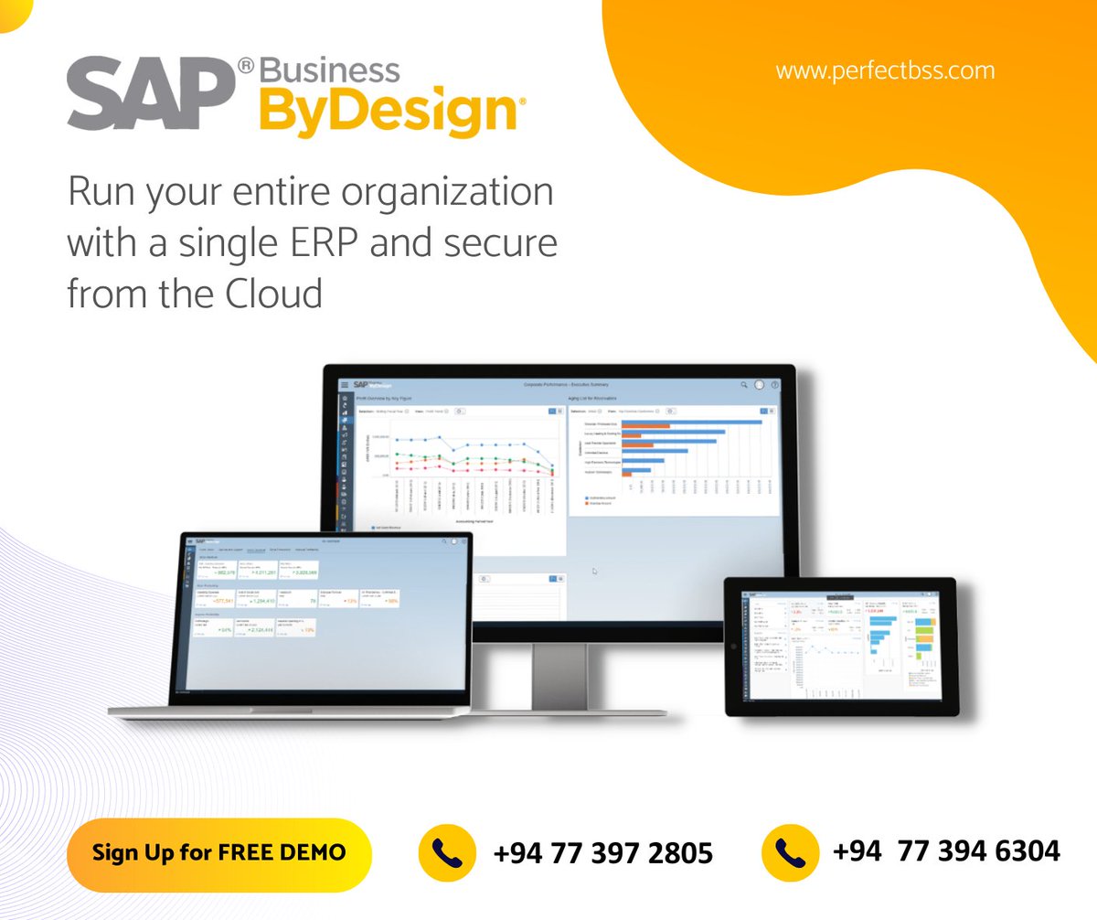 PBSSColombo's tweet photo. 𝗦𝗔𝗣 𝗕𝘂𝘀𝗶𝗻𝗲𝘀𝘀 𝗕𝘆𝗗𝗲𝘀𝗶𝗴𝗻 - Run your entire organization with a single ERP and secure from the Cloud. Real time information is delivered any time, any place enabling informed decision making. 

#SAPBusinessByDesign #CloudERP #SAP #software #SAPPartner https://t.co/nQrK41y3Hn