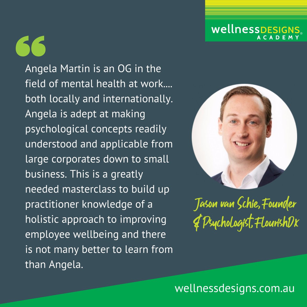wellnessdesigns's tweet photo. Have you secured your spot yet for tomorrow's Masterclass: ‘An Integrated Approach to Mental Health at Work’ on Tuesday 16th August 9.30am-12.30pm AEST ⏰with Dr Angela Martin. Be quick! Only 8 spots remaining. https://t.co/7k4xUs0CwG  @flourishdx https://t.co/wRWaf3V1P7