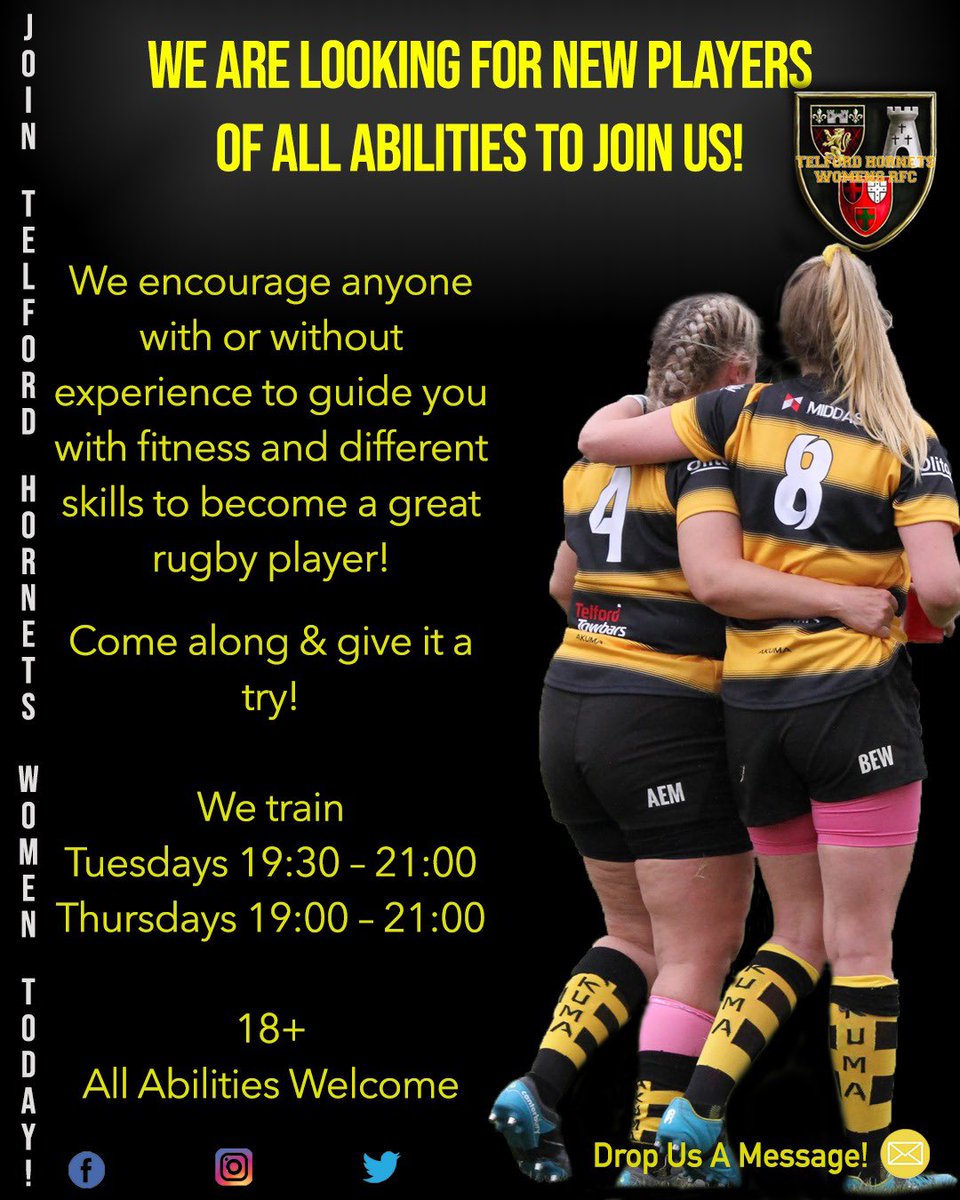 THWRFC's tweet photo. WE ARE RECRUITING FOR 2022/2023 Season

All abilities welcome, message us!

#thwrfc #womensrugby #newleague #promotion #nc2midlandswestleague #womenplayrugby #thisgirlcan #telfordandwrekin #shropshire #WeAreBackBetterThanEver #rugbyunion #womenrecruiment #ourteamisbetterthanyours https://t.co/9hs1zyT6S6