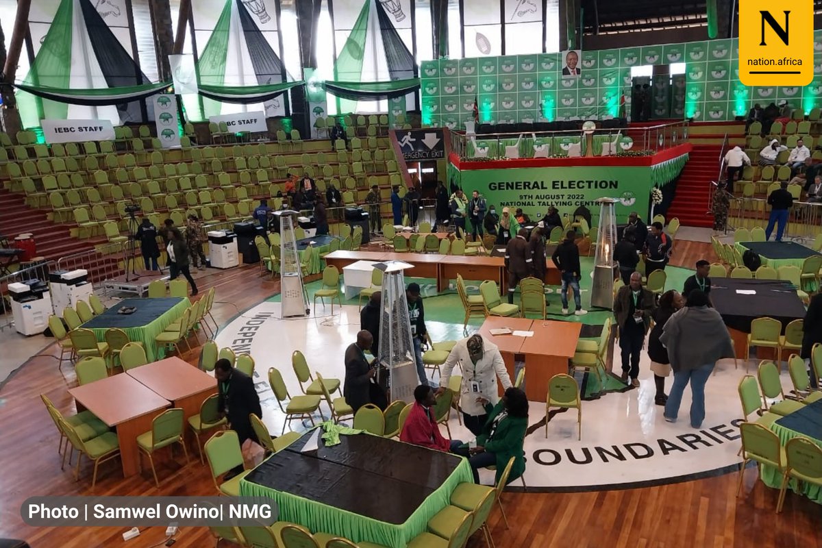 IEBC Update: All the verification desks are now empty at Bomas. The Diplomats area is is slowly being occupied unlike previous days when it has been empty. Security is very tight. 

#KenyaDecides2022