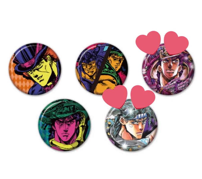 【譲渡 買取】ジャンプ展 ジョジョ 缶バッジ 求:シーザー、ジョセフ切実に探しております!!〜2000円で買取します。【要相談】郵送、都内手渡し可能ですので、お気軽にお声かけください。難しいと思いますがよろしくお願い致します 