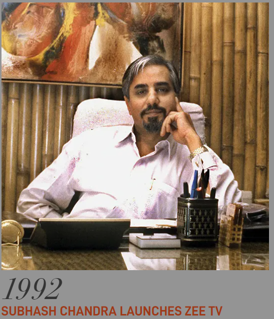 ForbesIndia's tweet photo. #IndiaAt75 | In 1992, inspired by CNN's coverage of the Gulf War, Essel Group Chairman @subhashchandra launches India's first privately-owned satellite televison channel, @ZeeTV. Find out more about India's economic milestone inside our India@75 special: https://t.co/wZXDSrP4C0 https://t.co/1XpViiyxQL
