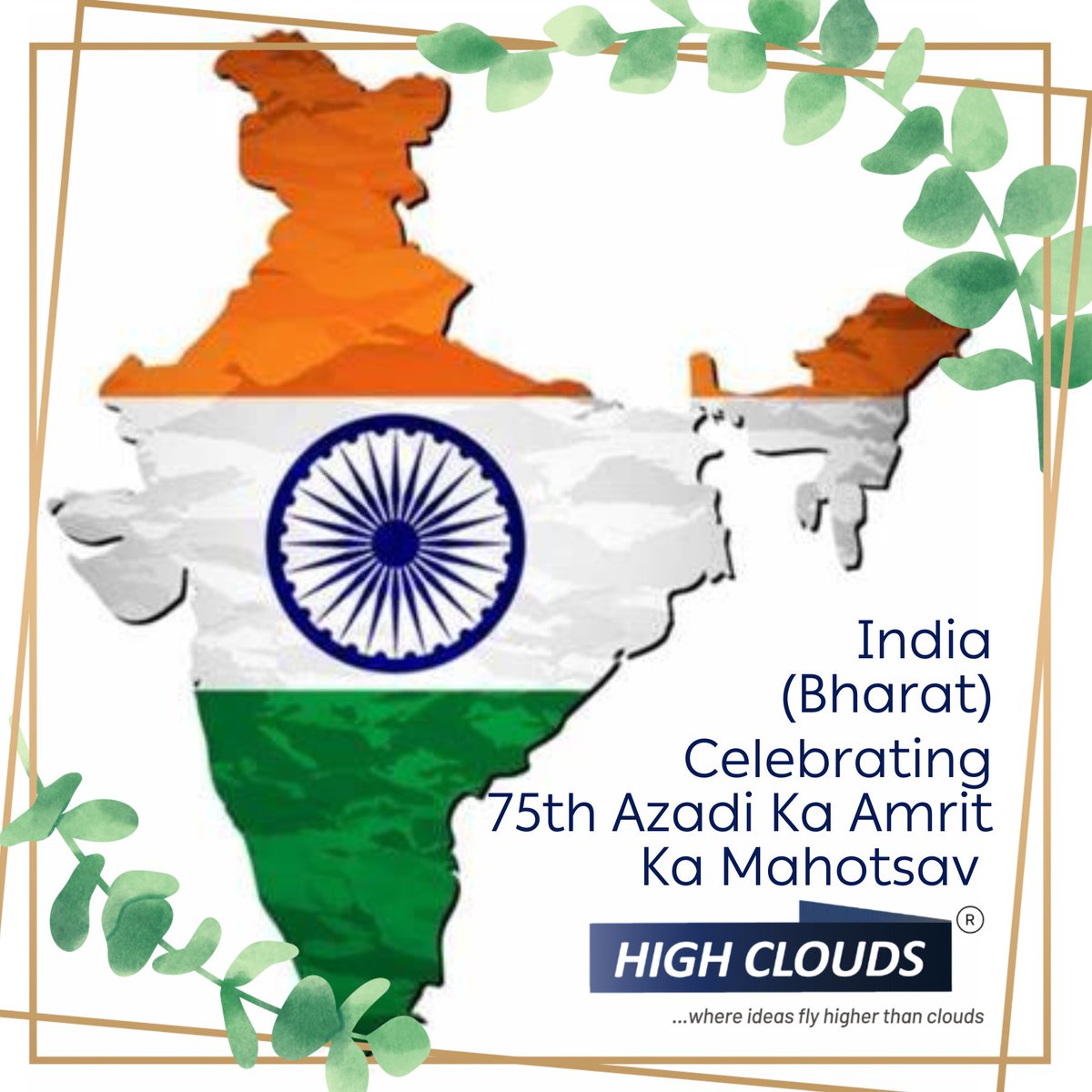 HighCloudsIndia's tweet photo. Wishing you all a very Happy Independence Day.
Celebrating 75th Azadi ka Amrit Mahotsav.
#AzadiKaAmritMahotsav #IndiaIndependenceDay #75thIndependenceDay 
#HarGharTiranga #JaiHind #JaiBharat #BharatMataKiJai #VandeMataram https://t.co/DisylcnMNe