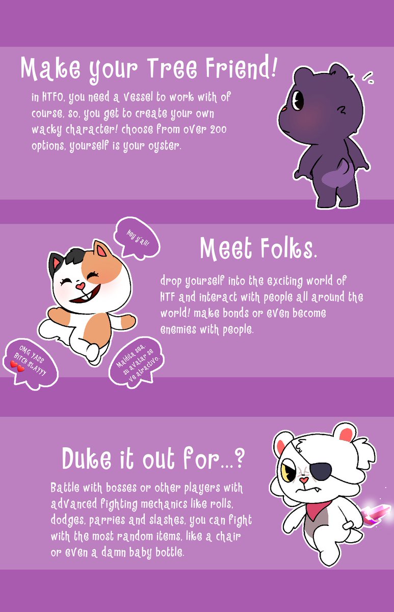 FIoraHTF's tweet photo. Some notable features of HTFO. #happytreefriends #HTF https://t.co/DRAxa91x1u