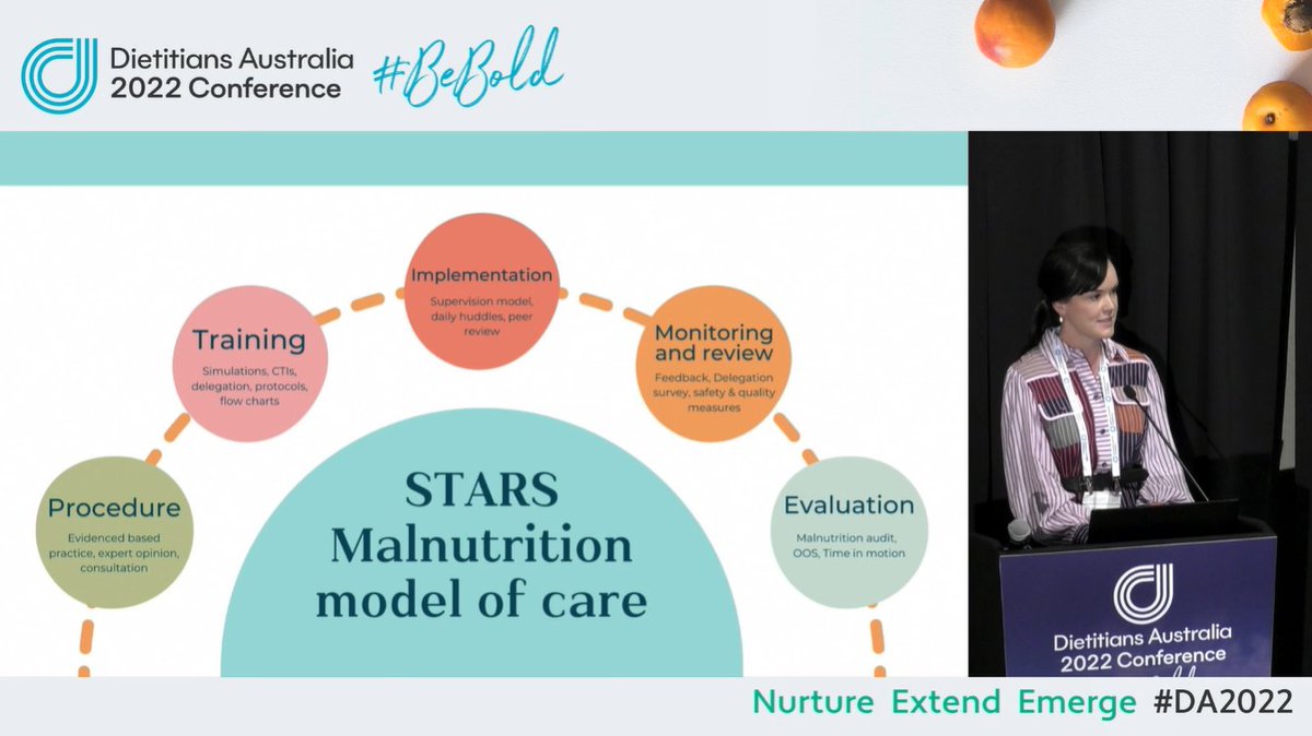 HannahOlufson's tweet photo. Simone McCoy presenting at #DA2022 on the novel, delegated malnutrition model of care we have implemented &amp; evaluated at STARS 🌟 @MetroNorthHHS #BeBold @dr_am_young @Jenellick https://t.co/O3qm5jFvb6