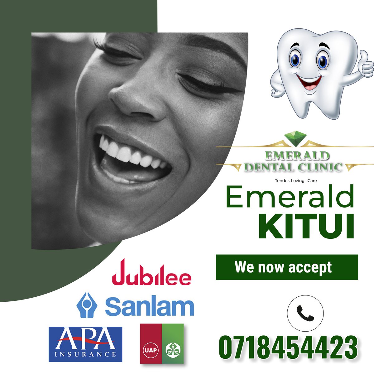 Emeralddentalke's tweet photo. Hello, Kitui ☺️ more news, you can now access our exemplary services using the named insurance 💃 More to come stay tuned 😉

The fairest prices in town, come visit for a dental check up 💯

Visit https://t.co/kBZHCUkSXu for more

#BreakingNews  Luo Verified Presidential Results https://t.co/gXc0KmcaKM